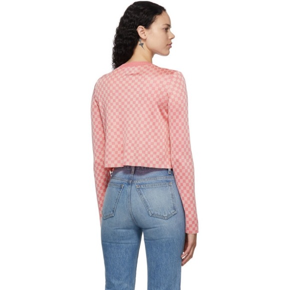 Calle del Mar Checkered Pink Cardigan Sz M - Picture 8 of 10